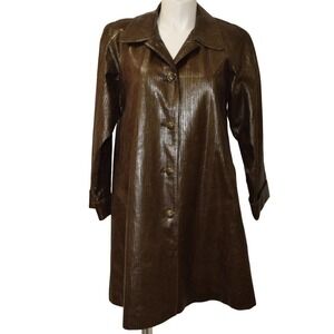BRUNO FURS - Vintage long brown soft leather lined coat